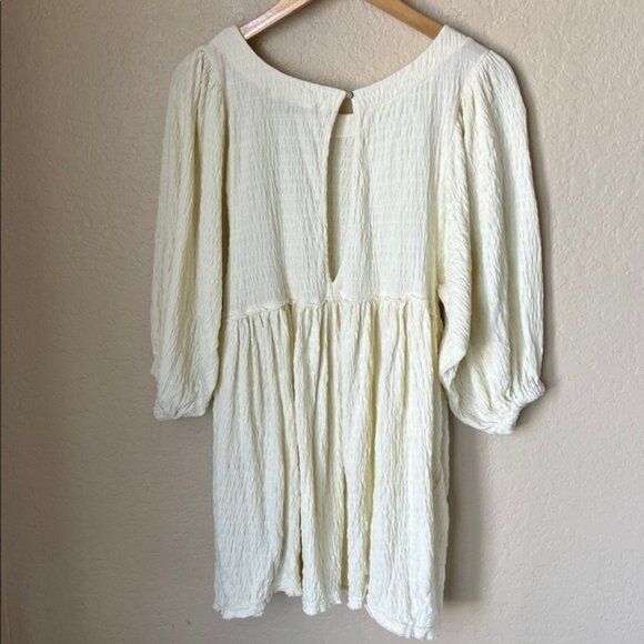 Free people get obsessed ivory smocked babydoll dress - Picture 7 of 8